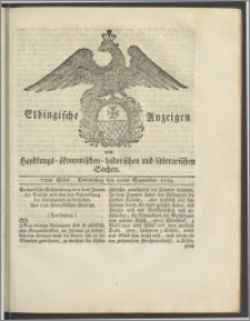 Elbingische Anzeigen von Handlungs- ökonomischen- historischen und litterarischen Sachen. 72tes Stück. Donnerstag den 10ten September 1789
