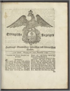 Elbingische Anzeigen von Handlungs- ökonomischen- historischen und litterarischen Sachen. 91tes Stück. Montag den 16ten November 1789