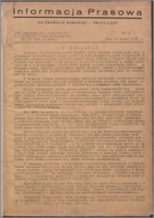 Informacja Prasowa 1946.03.15, nr 1