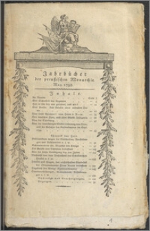 Jahrbücher der preußischen Monarchie unter der Regierung Friedrich Wilhelms des Dritten / J. F. Unger. Jg. 1799 Bd. 2 May