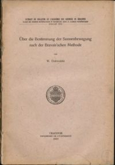 O wyznaczaniu ruchu słońca w przestrzeni za pomocą metody p. Bravais