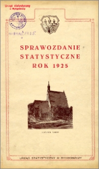 Sprawozdanie Statystyczne rok 1925