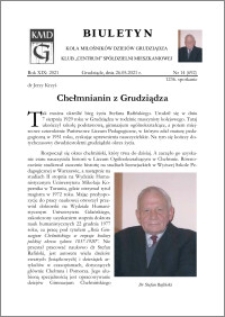 Biuletyn Koła Miłośników Dziejów Grudziądza 2021, Rok XIX nr 14 (692): Chełmianin z Grudziądza