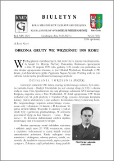 Biuletyn Koła Miłośników Dziejów Grudziądza 2021, Rok XIX nr 24 (702) : Obrona Gruty we wrześniu 1939 roku