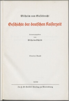 Geschichte der deutschen Kaiserzeit. Bd. 4