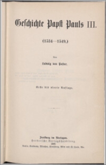 Geschichte der Päpste seit dem Ausgang des Mittelalters. Bd. 5, Paul III (1534-1549)