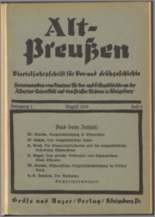 Altpreussen : Vierteljahrschrift für Vor- und Frühgeschichte 1935 Jg. 1 H. 2