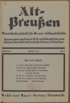 Altpreussen : Vierteljahrschrift für Vor- und Frühgeschichte 1937 Jg. 2 H. 2