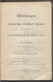 Mitteilungen der Litterarischen Gesellschaft Masovia 1901 Jg. 7 H. 7