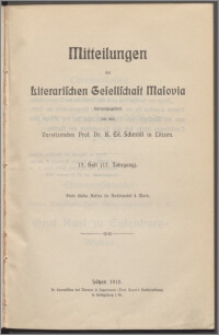 Mitteilungen der Litterarischen Gesellschaft Masovia 1912 Jg. 17 H. 17