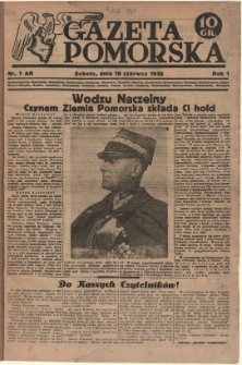 Gazeta Pomorska, 1938.06.18, R.1, nr 1