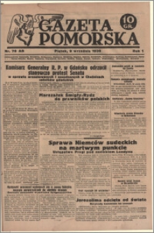 Gazeta Pomorska, 1938.09.09, R.1, nr 70