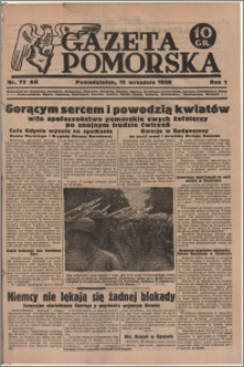 Gazeta Pomorska, 1938.09.12, R.1, nr 72