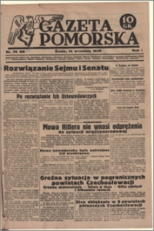 Gazeta Pomorska, 1938.09.14, R.1, nr 74