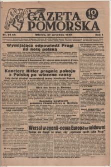 Gazeta Pomorska, 1938.09.27, R.1, nr 85