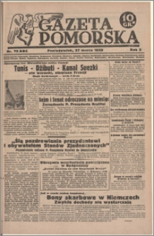 Gazeta Pomorska, 1939.03.27, R.2, nr 72
