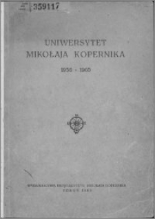 Uniwersytet Mikołaja Kopernika, 1956-1965
