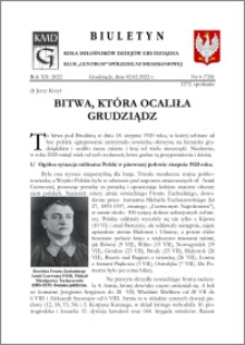 BBiuletyn Koła Miłośników Dziejów Grudziądza 2022, Rok XX nr 4 (728) : Bitwa, która ocaliła Grudziądz