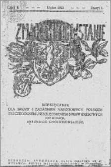 Zmartwychwstanie. Miesięcznik dla spraw i zagadnień narodowych polskich ze szczególnym uwzględnieniem spraw kresowych 1922, Lipiec