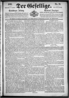 Der Gesellige : Graudenzer Zeitung 1895.01.17, Jg. 69, No. 14
