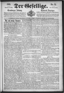 Der Gesellige : Graudenzer Zeitung 1895.03.26, Jg. 69, No. 72