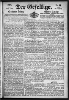 Der Gesellige : Graudenzer Zeitung 1895.04.19, Jg. 69, No. 91