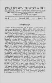 Zmartwychwstanie. Miesięcznik dla spraw i zagadnień narodowych polskich ze szczególnym uwzględnieniem spraw kresowych 1922, Sierpień