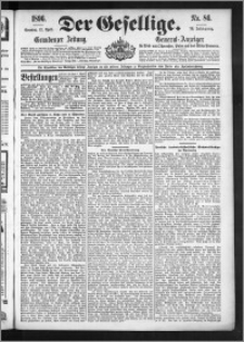 Der Gesellige : Graudenzer Zeitung 1896.04.12, Jg. 70, No. 86
