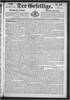 Der Gesellige : Graudenzer Zeitung 1896.10.03, Jg. 71, No. 233