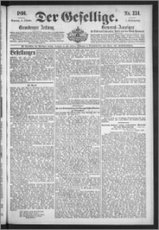 Der Gesellige : Graudenzer Zeitung 1896.10.04, Jg. 71, No. 234
