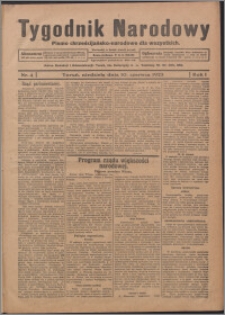 Tygodnik Narodowy : pismo chrześcijańsko-narodowe dla wszystkich 1923.06.10, R. 1 nr 4