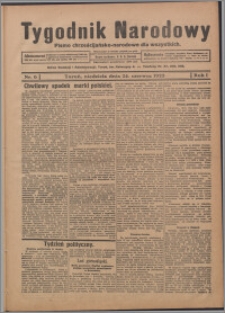 Tygodnik Narodowy : pismo chrześcijańsko-narodowe dla wszystkich 1923.06.24, R. 1 nr 6