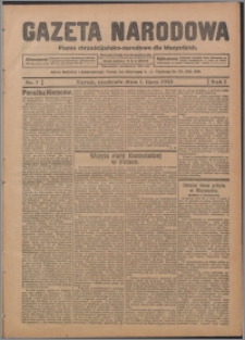 Gazeta Narodowa : pismo chrześcijańsko-narodowe dla Wszystkich 1923.07.01, R. 1, nr 7