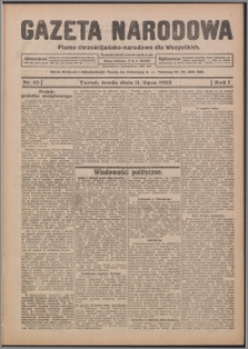 Gazeta Narodowa : pismo chrześcijańsko-narodowe dla Wszystkich 1923.07.11, R. 1, nr 10