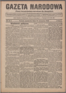 Gazeta Narodowa : pismo chrześcijańsko-narodowe dla Wszystkich 1923.08.19, R. 1, nr 21