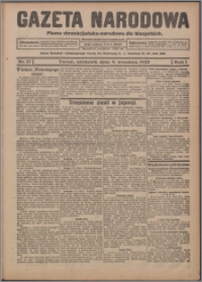 Gazeta Narodowa : pismo chrześcijańsko-narodowe dla Wszystkich 1923.09.09, R. 1, nr 27