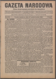Gazeta Narodowa : pismo chrześcijańsko-narodowe dla Wszystkich 1923.10.14, R. 1, nr 37