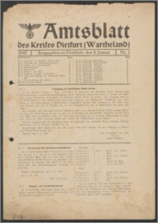 Amtsblatt des Kreises Dietfurt (Wartheland) 1943.01.08 nr 1