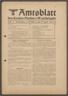 Amtsblatt des Kreises Dietfurt (Wartheland) 1943.04.09 nr 14