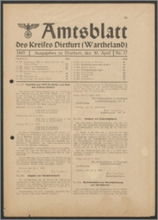 Amtsblatt des Kreises Dietfurt (Wartheland) 1943.04.30 nr 17