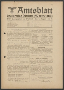 Amtsblatt des Kreises Dietfurt (Wartheland) 1943.08.06 nr 31