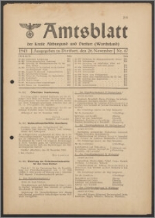 Amtsblatt des Kreises Altburgund u. Dietfurt (Wartheland) 1943.11.26 nr 47