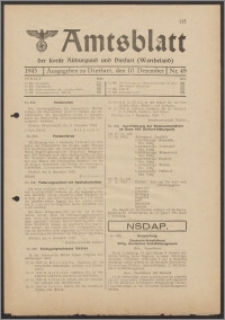 Amtsblatt des Kreises Altburgund u. Dietfurt (Wartheland) 1943.12.10 nr 49