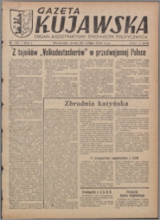 Gazeta Kujawska : organ międzypartyjnych stronnictw politycznych 1946.02.20, R. 1, nr 42