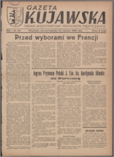 Gazeta Kujawska : organ międzypartyjnych stronnictw politycznych 1946.06.01-02, R. 1, nr 124