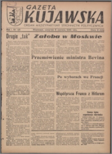 Gazeta Kujawska : organ międzypartyjnych stronnictw politycznych 1946.06.06, R. 1, nr 128