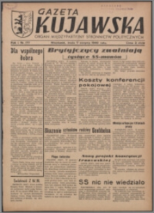 Gazeta Kujawska : organ międzypartyjnych stronnictw politycznych 1946.08.07, R. 1, nr 177