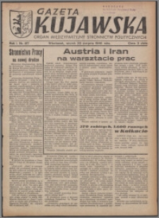 Gazeta Kujawska : organ międzypartyjnych stronnictw politycznych 1946.08.20, R. 1, nr 187