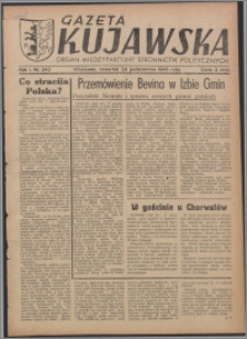 Gazeta Kujawska : organ międzypartyjnych stronnictw politycznych 1946.10.24, R. 1, nr 243