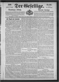 Der Gesellige : Graudenzer Zeitung 1898.08.12, Jg. 73, No. 187